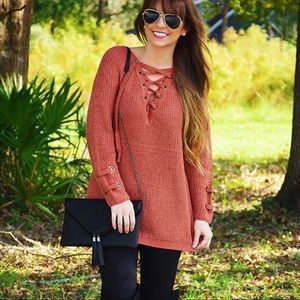 [Miracle] Lace Front Sweater